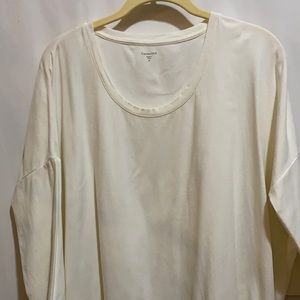 GARNET HILL TOP WHT/KNIT TEE BOXY OVERSIZED SZ M